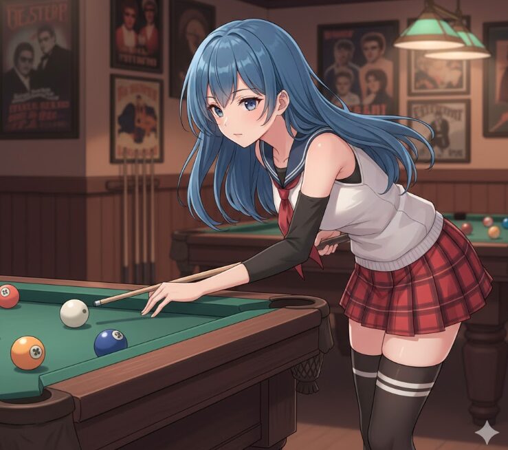 練習する女の子のイラスト