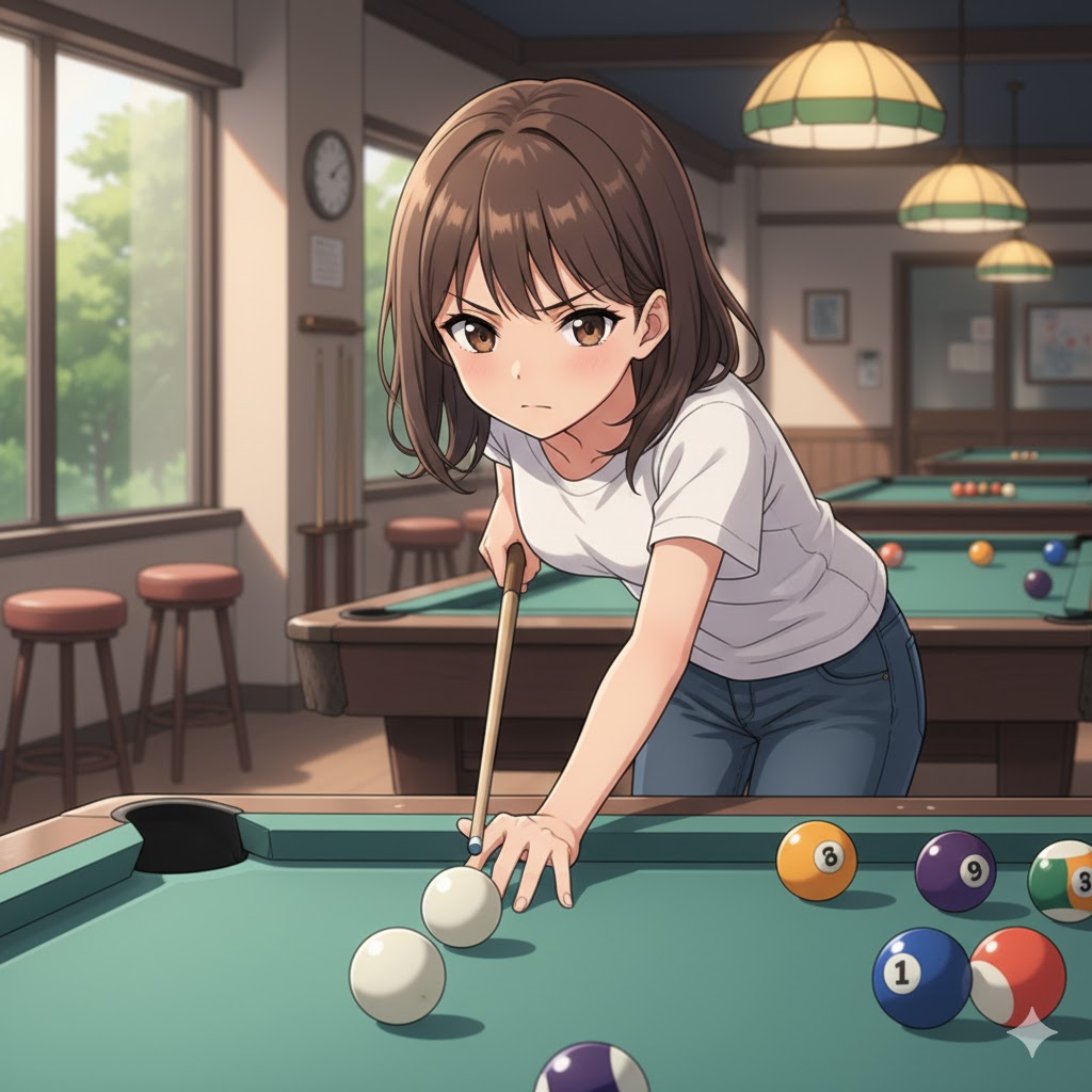 練習する女の子